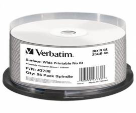 25 Verbatim Blu-ray BD-R full printable 25GB 6x Spindel - Bild vergr��ern 