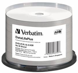 50 Verbatim DVD+R Double Layer Thermo full printable 8,5GB 240Min 8x Spindel - Bild vergrößern