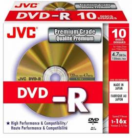 10 JVC DVD-R 120min 4,7GB 16x Slimcase RESTPOSTEN - Bild vergr��ern 