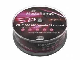 25 Mediarange CD-R 80min 700MB 52x Spindel - Bild vergrößern