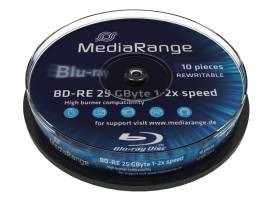 10 Mediarange Blu-ray BD-RE 25GB 2x Spindel - Bild vergrößern