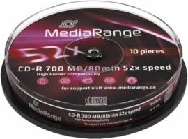10 Mediarange CD-R 80min 700MB 52x Spindel - Bild vergrößern