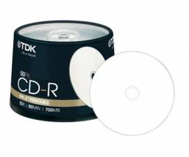 50 TDK CD-R full printable 80min 700MB 52x Spindel - Bild vergr��ern 