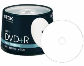 50 TDK DVD+R full printable 4.7GB 120Min 16x Spindel - Bild vergr��ern 