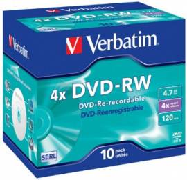 10 Verbatim DVD-RW 4.7GB 120Min 4x Jewel Case - Bild vergr��ern 