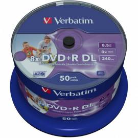 50 Verbatim DVD+R Double Layer full printable 8,5GB 240Min 8x Spindel - Bild vergr��ern 