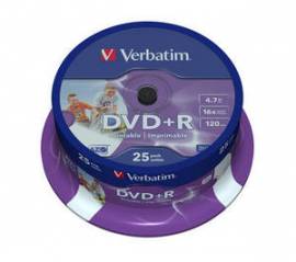 25 Verbatim DVD+R full printable 4.7GB 120Min 16x Spindel - Bild vergr��ern 