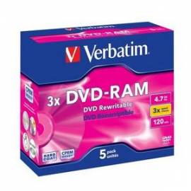 5 Verbatim DVD-RAM 4.7GB 120Min 3x Jewelcase - Bild vergr��ern 