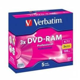 5 Verbatim DVD-RAM Cartridge 4,7GB 120Min 3x - Bild vergr��ern 
