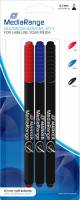 3 Mediarange CD/DVD Marker schwarz, rot, blau
