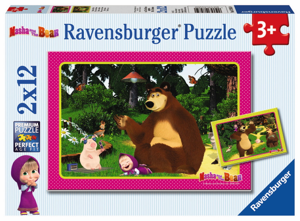 2 X 12 Teile Ravensburger Kinder Puzzle Mascha und der Bär Spaß im Wald 07585 2 X 12 Teile Ravensburger Kinder Puzzle Mascha und der Bär Spaß im Wald 07585