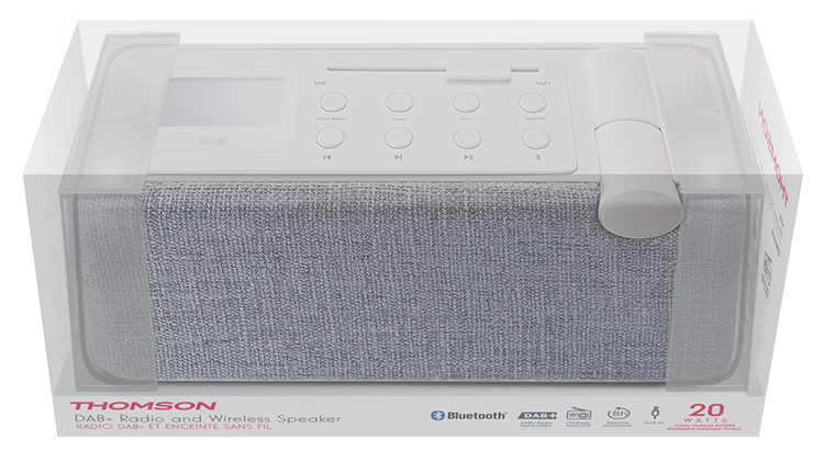 Thomson Bluetooth portabler Lautsprecher DAB-Radio DAB05 weiß grau TH357905
