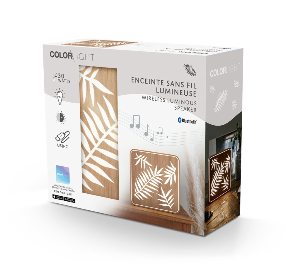Bigben Bluetooth portabler Lautsprecher COLORLIGHT Leaves LED AU385557