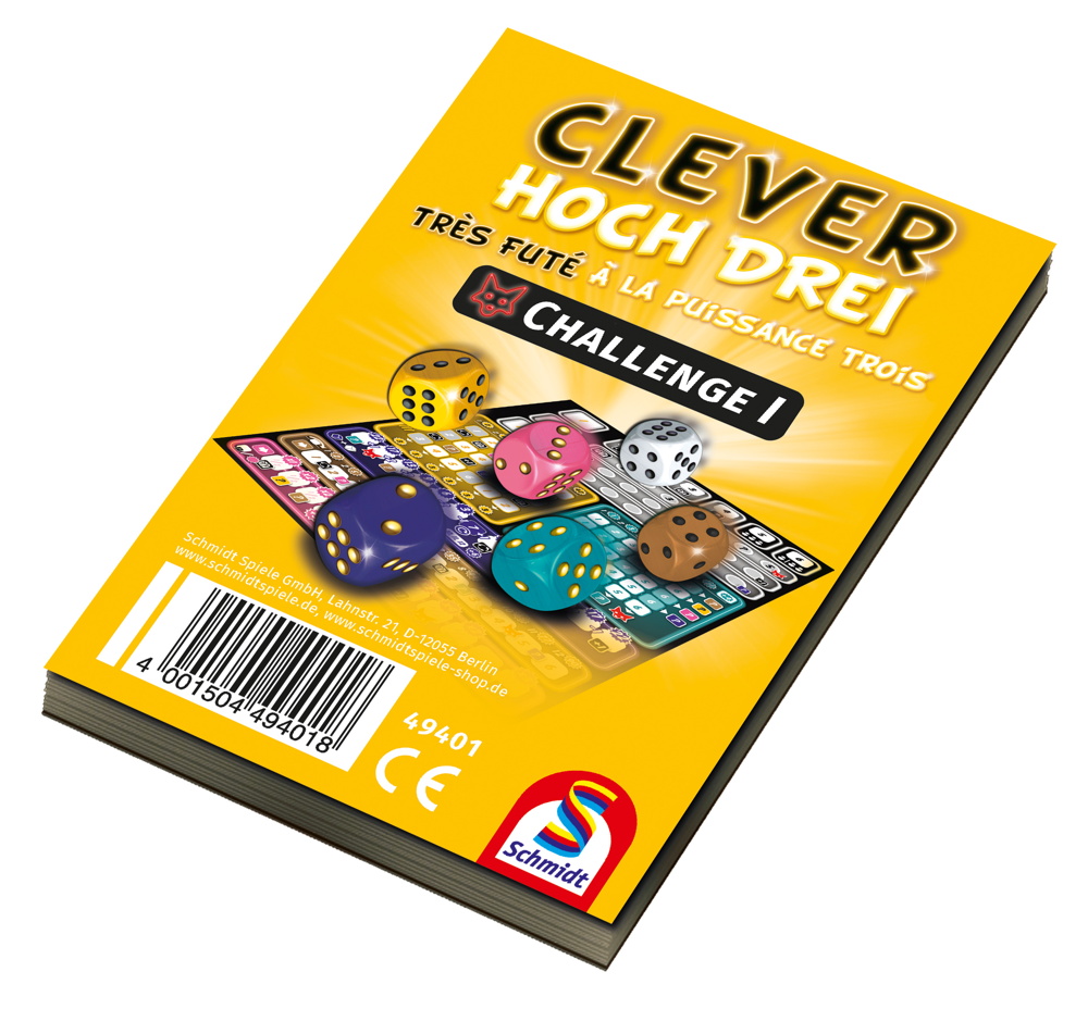 1 Schmidt Spiele Zusatzblock Clever hoch Drei! Challenge I 49401