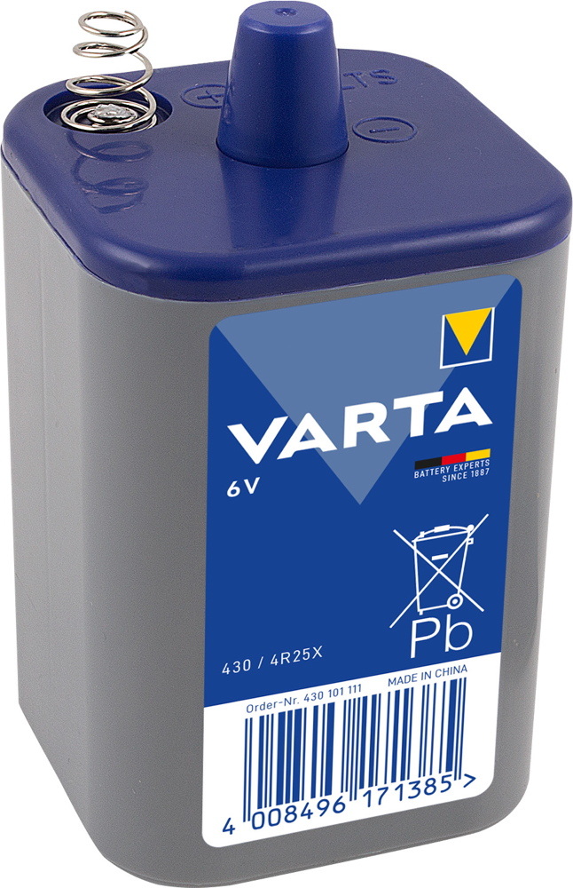 1 Varta Spezialbatterie 430 4R25X Zink-Kohle Batterie 6V 7.500 mAh