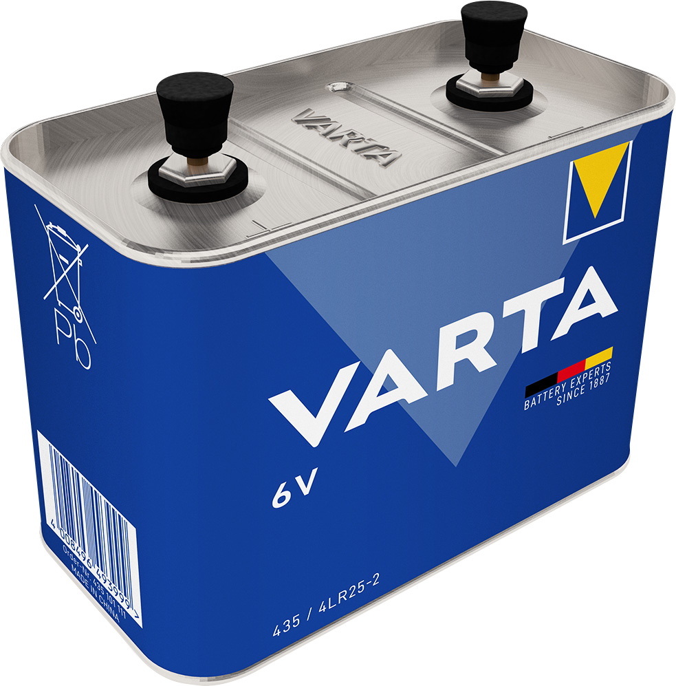 1 Varta Spezialbatterie 435 4LR25-2 Zink-Kohle Batterie 6V 35.000 mAh