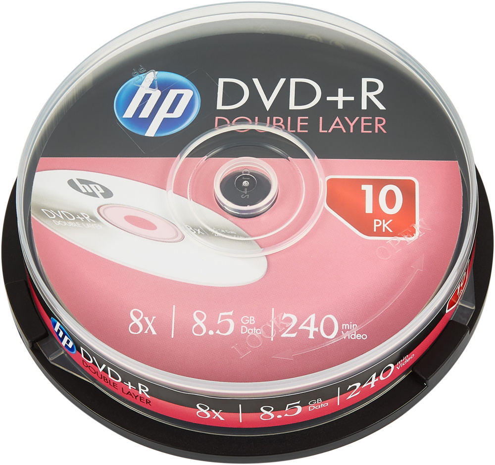 10 HP Rohlinge DVD+R Double Layer 8,5GB 8x Spindel
