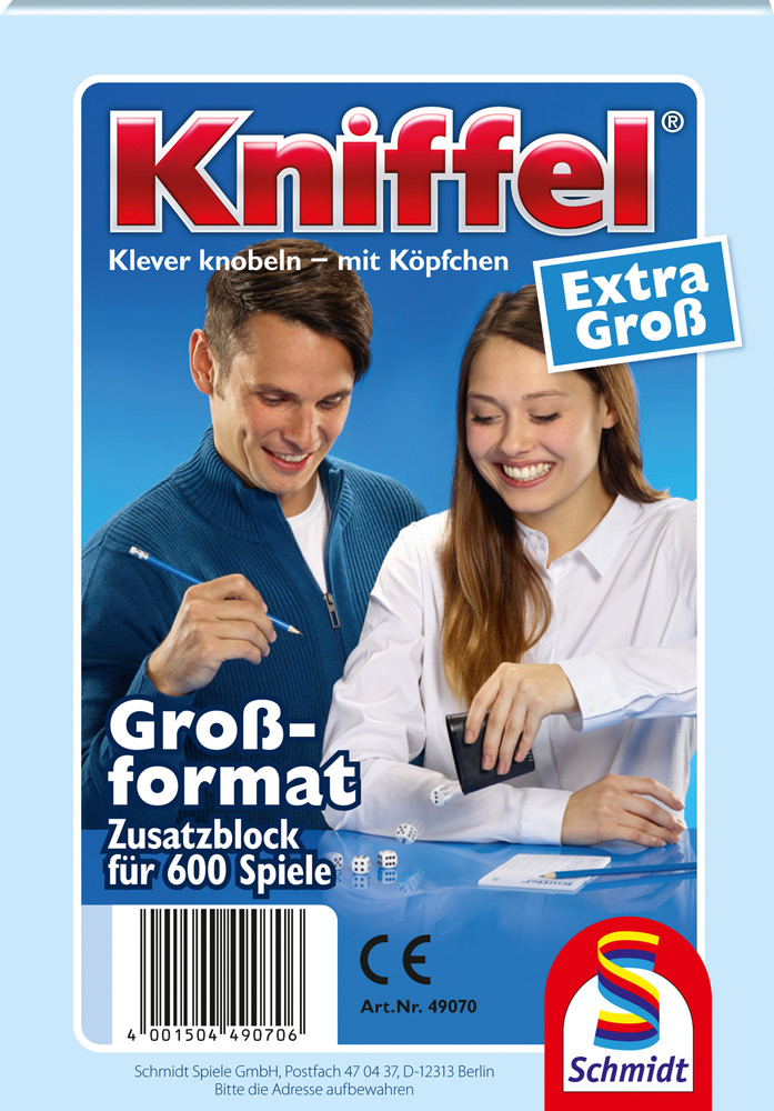 1 Schmidt Spiele Kniffelblock Groformat fr 600 Spiele 49070