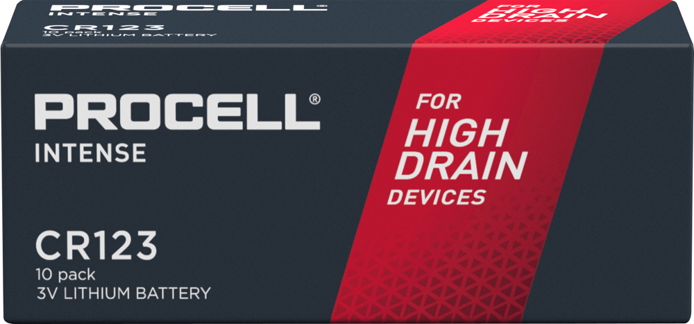 10 Duracell Procell Intense CR123A / DL123A / CR123 Lithium Batterien im 10er Karton