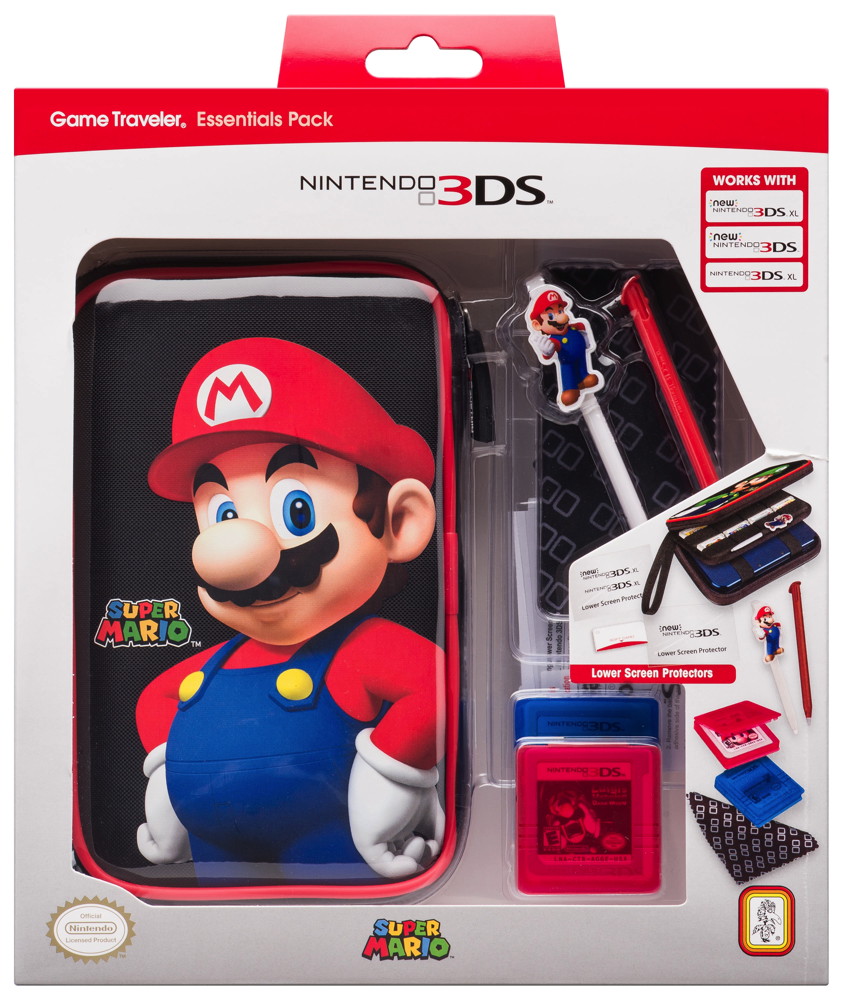 Bigben Nintendo New 3DS XL Tasche Essential Pack Mario Case schwarz