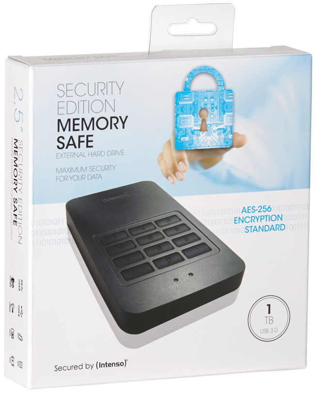 Intenso HDD externe Festplatte Memory Safe Passwort 2,5 Zoll 1TB USB 3.0 schwarz