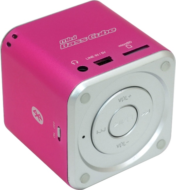 JAYtech Bluetooth portabler Lautsprecher / MP3 Player Mini Bass Cube