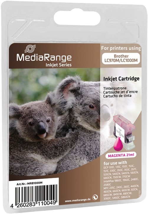 Mediarange kompatible Tintenpatrone zu Brother LC970M / LC1000M magenta