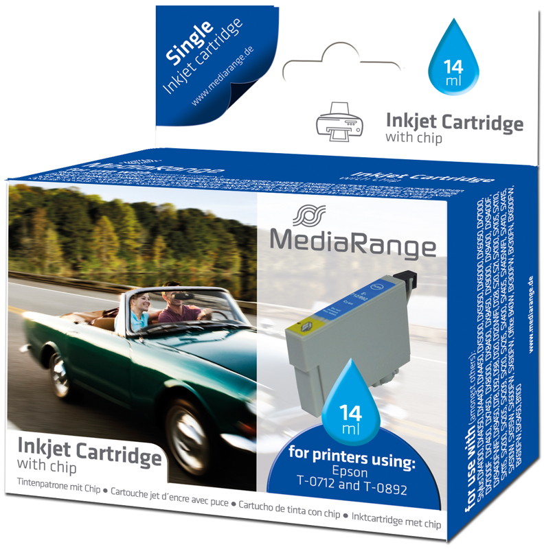 Mediarange kompatible Tintenpatrone zu Epson T0712 / T0892XL cyan