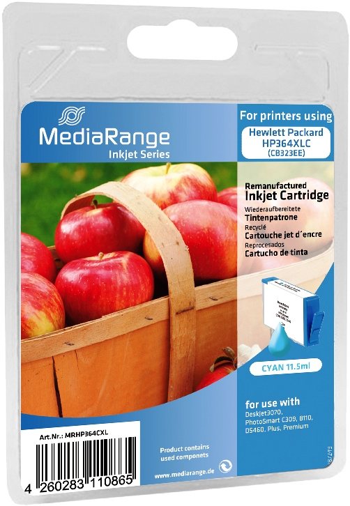 Mediarange kompatible Tintenpatrone zu HP Nr. 364 XL C / CB323EE cyan 11,5 ml