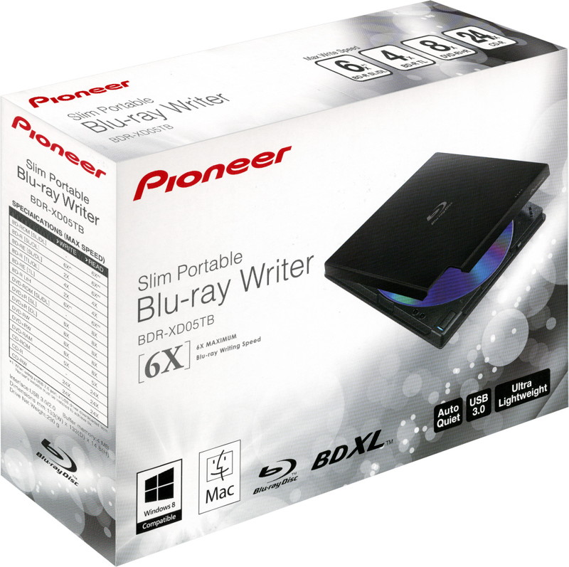 Pioneer Brenner extern BDRXD05TB BDXL für BD / CD / DVD / MDisc schwarz