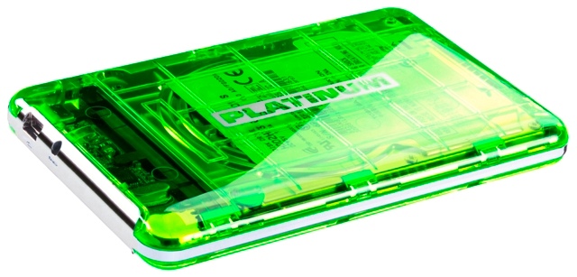 Platinum HDD externe Festplatte 2,5 Zoll 1TB poison green (transparent gr&uuml;n)