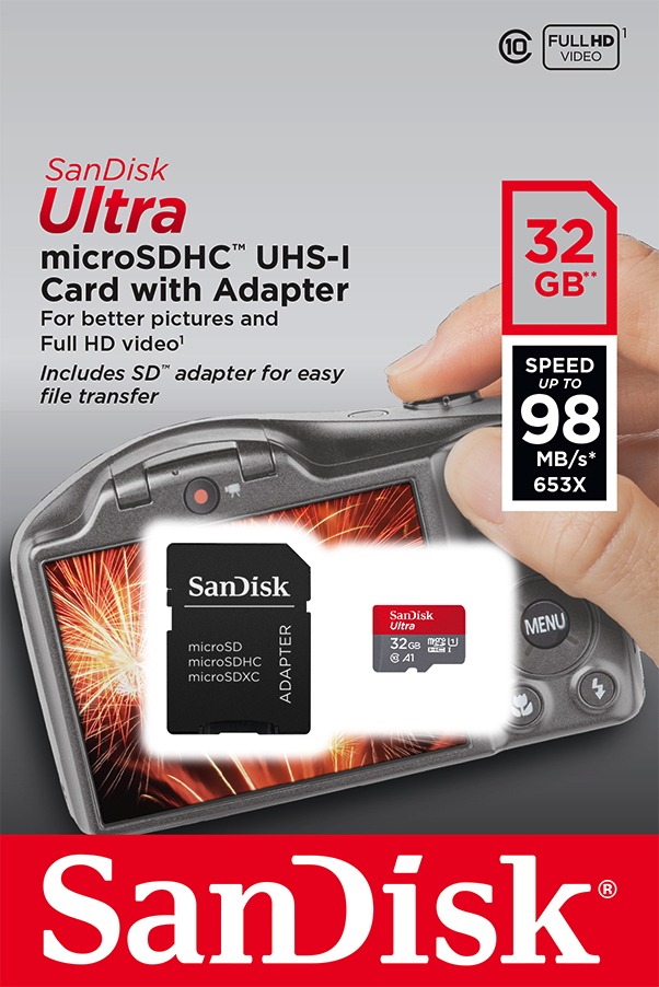 Sandisk Micro SDHC Karte 32GB Speicherkarte Ultra UHS-I U1 98 MB/s A1