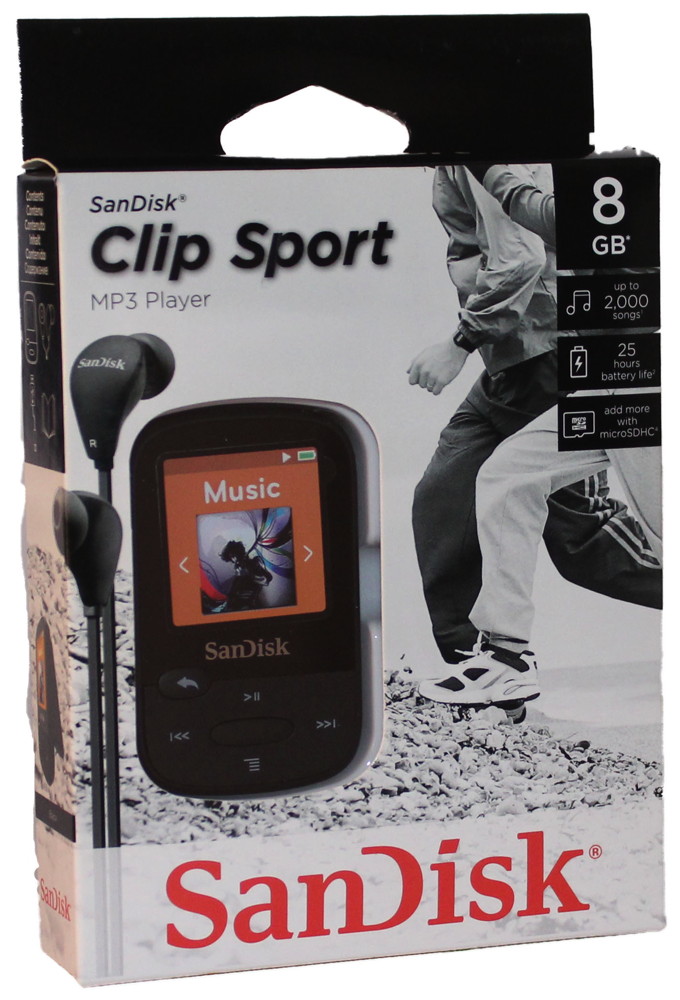 Sandisk MP3 Player Clip Sport 8GB 1,44 Zoll Display Radio Hörbücher AAC