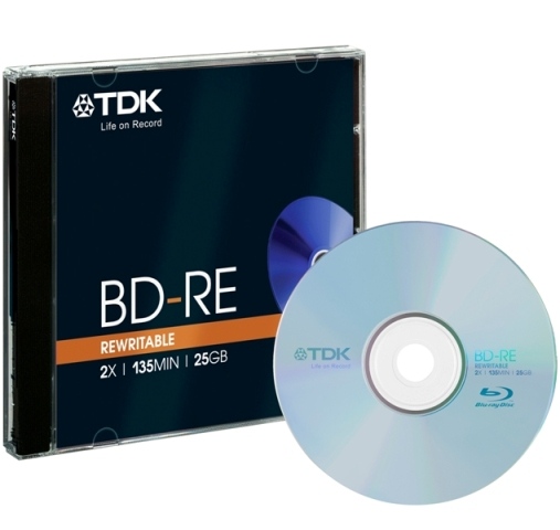 5 TDK Blu-ray BD-RE 25GB 2x Jewelcase