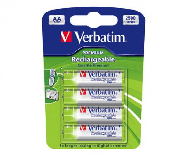 4 Verbatim Akkus AA 1,2V 2500mAh Restposten