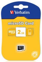 Verbatim Micro SD Karte 2GB Speicherkarte