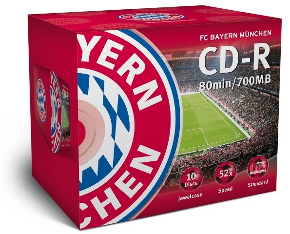 OEM 10 FC Bayern M&uuml;nchen CD-R 80min 700MB 52x Jewel Case Restposten