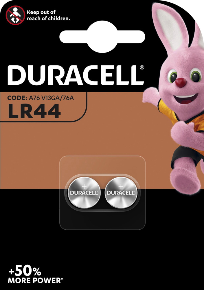 2 Duracell LR44 Alkaline Knopfzelle Batterien Blister