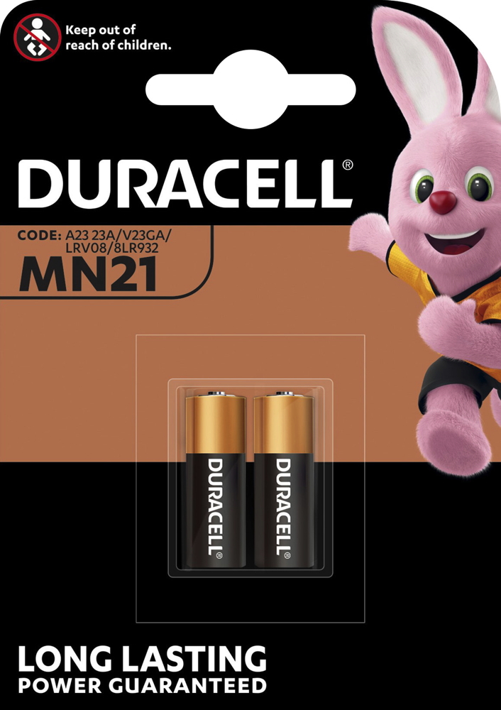 2 Duracell Security LR23 / MN21 Alkaline Batterien Blister
