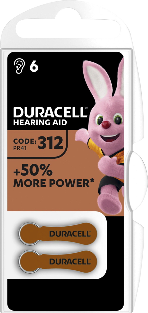 18 Duracell Easytab Typ 312 / DA 312 Zink-Luft Hörgerätebatterien Blister