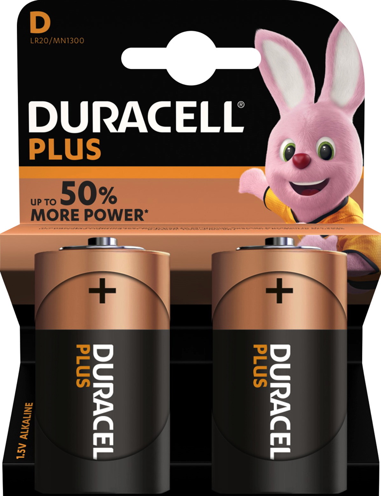 2 Duracell Plus Power D / Mono / MN1300 Alkaline Batterien Blister
