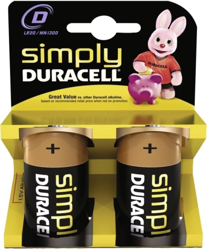 2 Duracell Simply D / Mono / MN1300 Alkaline Batterien Blister