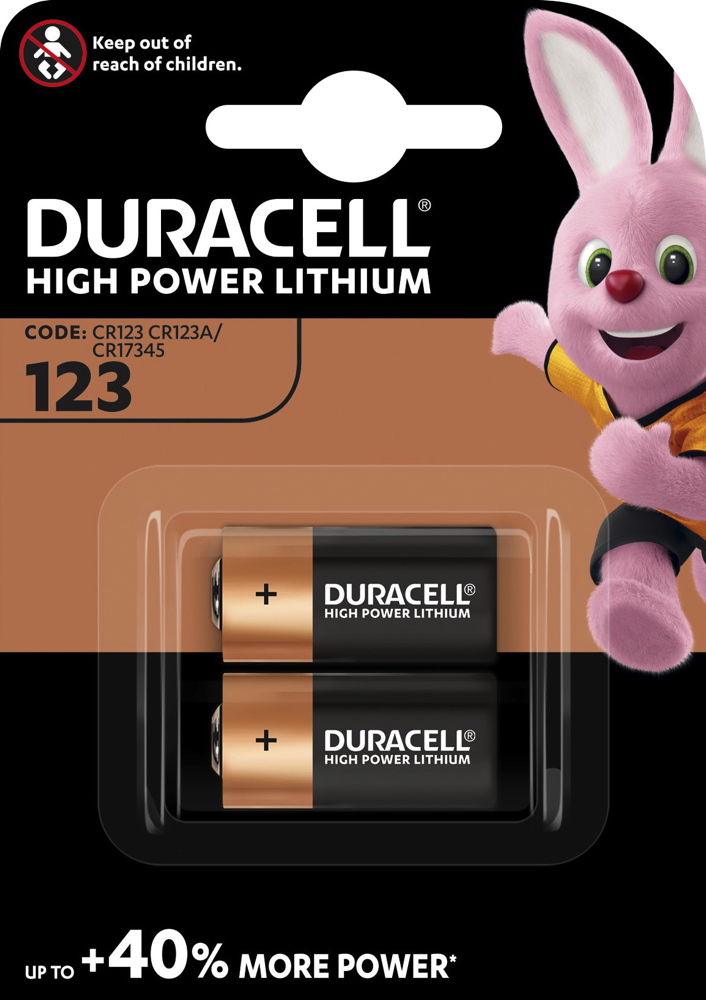 2 Duracell Ultra Photo CR123A / DL123A Lithium Batterien Blister