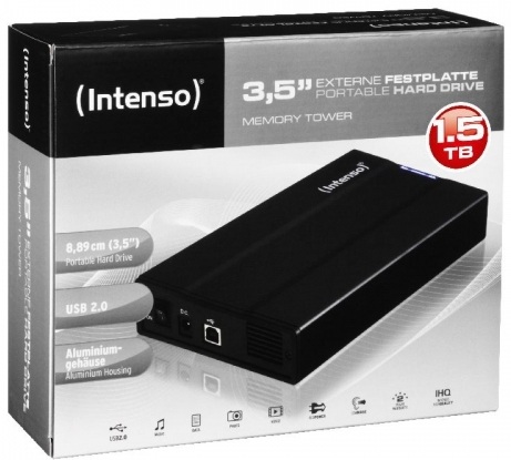 Intenso HDD externe Festplatte Memory Tower 3,5 Zoll 1,5TB schwarz