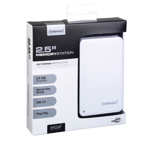 Intenso HDD externe Festplatte Memory Station 2,5 Zoll 500GB wei&szlig;