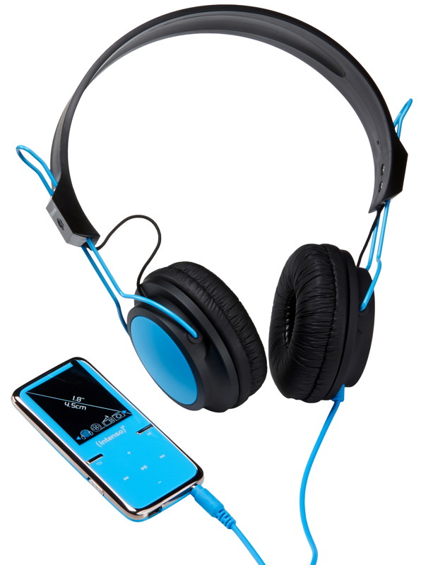 Intenso MP3 Player Video Scooter 8GB 1,8 Zoll Display ONEAR Kopfhörer blau