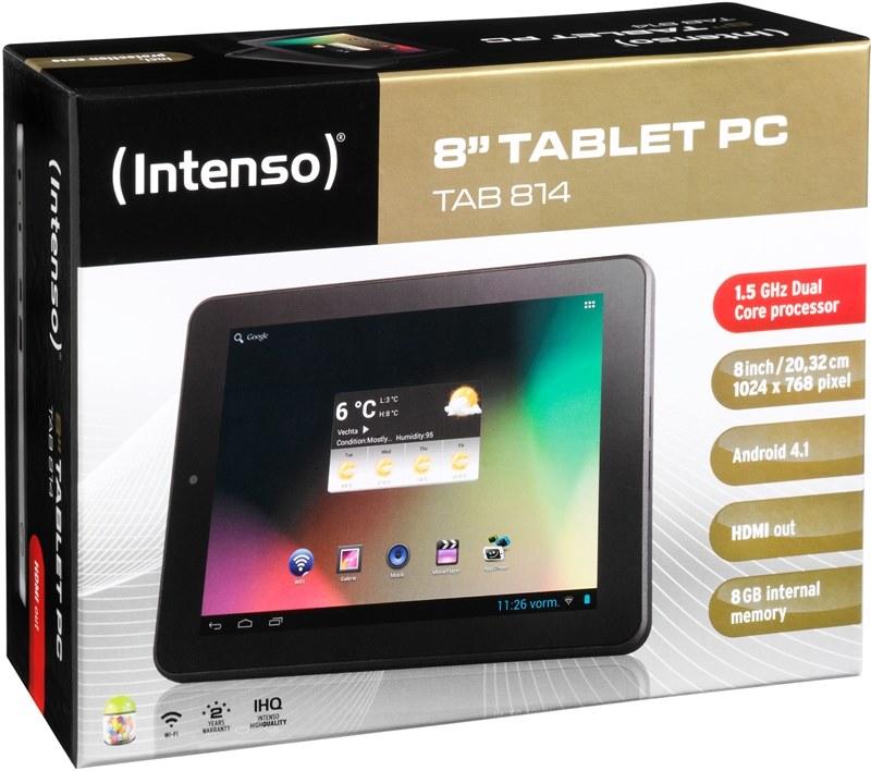 Intenso TAB 814 Tablet PC 8 Zoll Dual Core, EBook Reader, WLAN