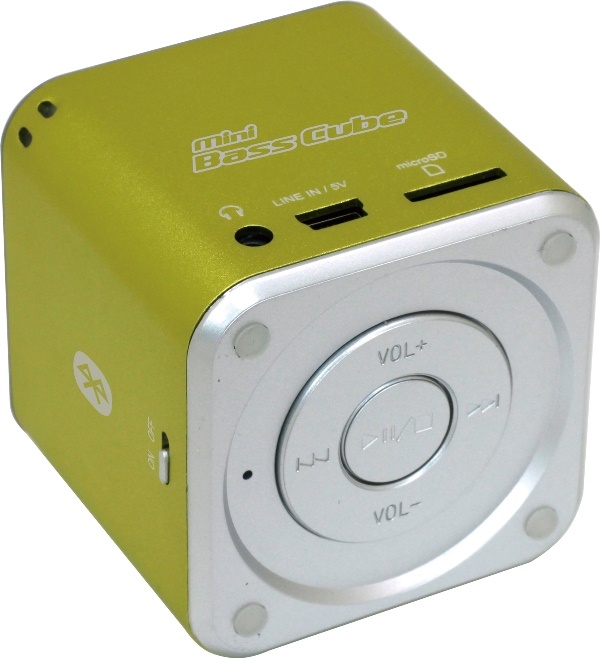 JAYtech Bluetooth portabler Lautsprecher / MP3 Player Mini Bass Cube