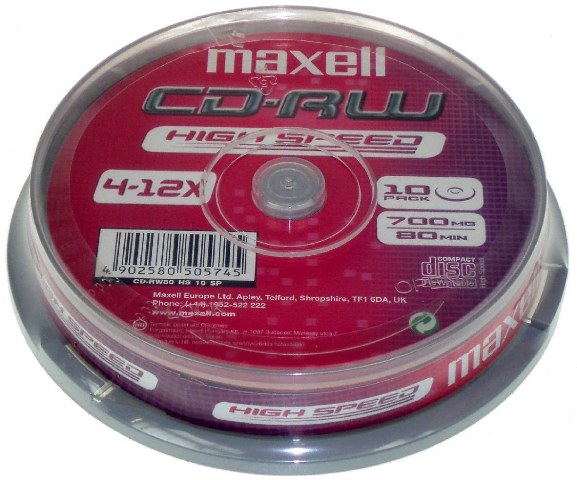 10 Maxell CD-RW 80min 700MB 12x Spindel RESTPOSTEN