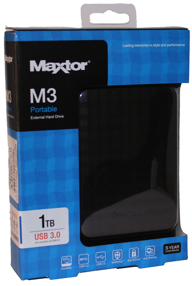 Maxtor HDD externe Festplatte M3 Portable 2,5 Zoll 1TB USB 3.0 schwarz